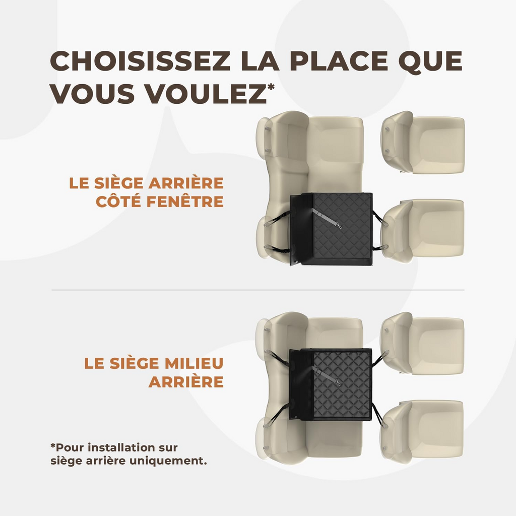 Siège auto renfocé pour chiens jusqu'à 18 kg noir