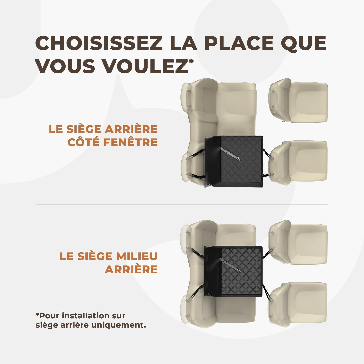Siège auto renfocé pour chiens jusqu'à 18 kg noir