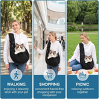 Sac de transport respirant pour chiens et chats jusqu'à 15 kg noir