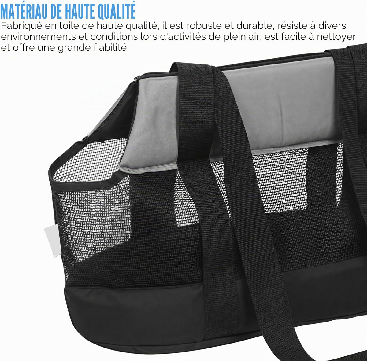 Sac de transport respirant pour chiens petits et moyens noir