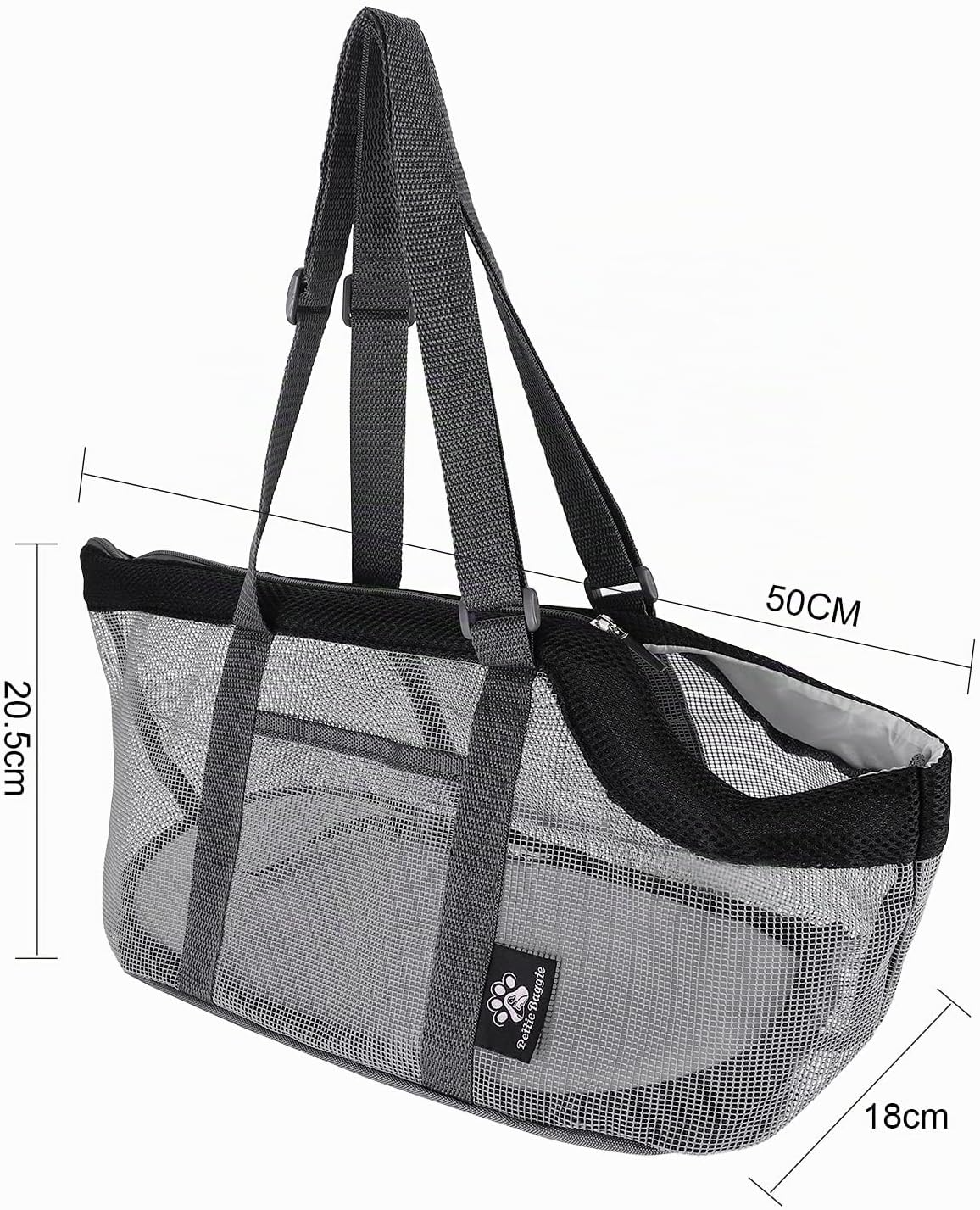 Sac bandoulière respirant pour chiens et chats noir